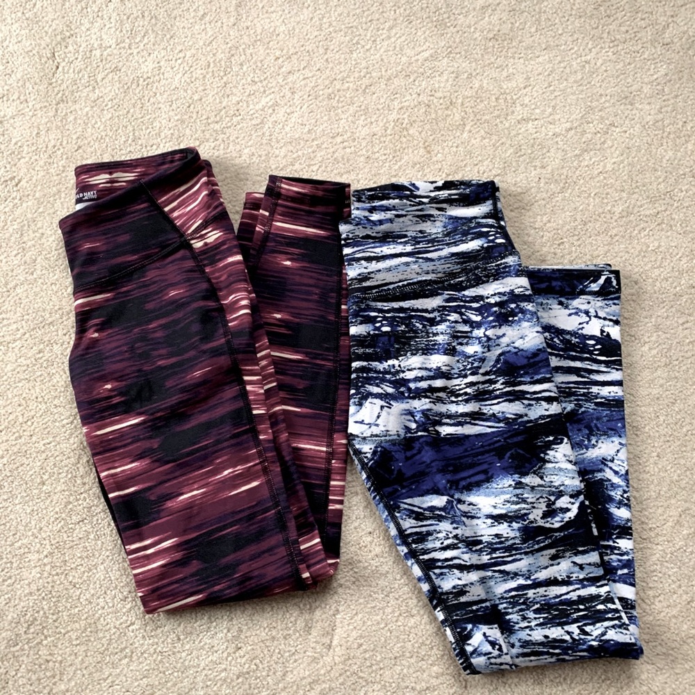watercolor running leggings bundle